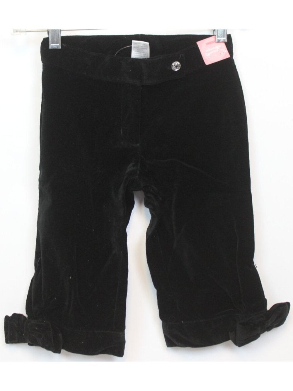 2006 Gymboree Family Portrait Black Velvet Pants Capris sz 6 Bows Holiday Xmas